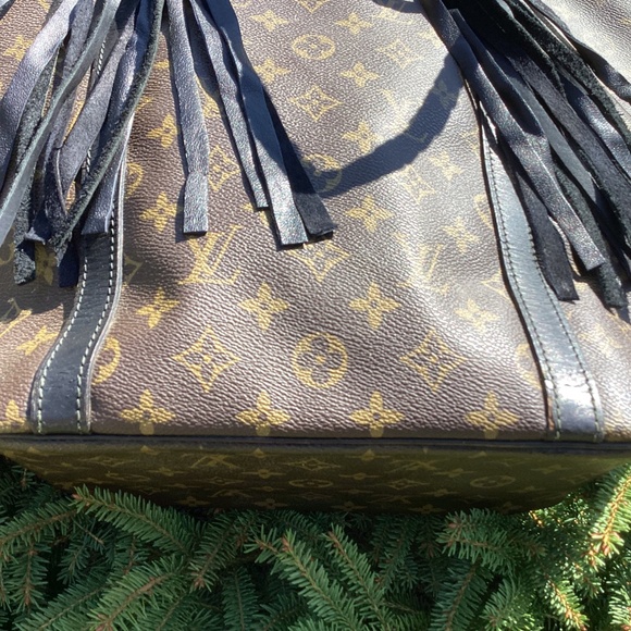 Authentic Boho Revamped Vintage Louis Vuitton Shopping Sac Black Braiding Concho - Picture 15 of 16